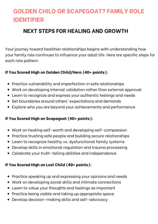 GOLDEN CHILD OR SCAPEGOAT? FAMILY ROLE IDENTIFIER Checklist - Image 9