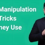 Are narcissists manipulative featured image showing the 7 manipulation tricks they use with calculating man in dark suit on green background