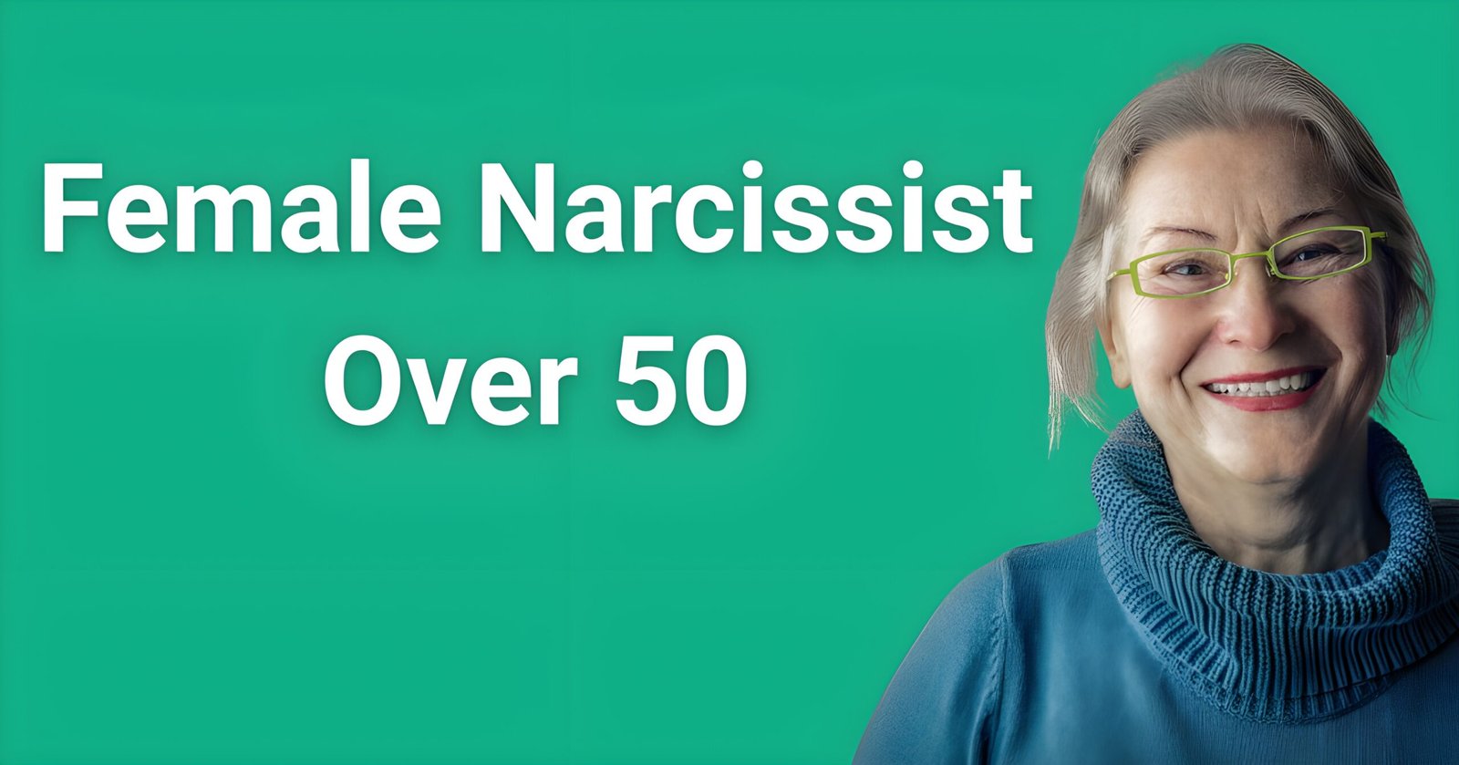 Female narcissist over 50 - Smiling older woman showing deceptive charm that masks dangerous manipulation tactics