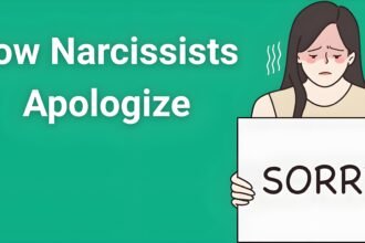 How narcissists apologize - Person holding sorry sign showing hollow apology and emotional manipulation tactics