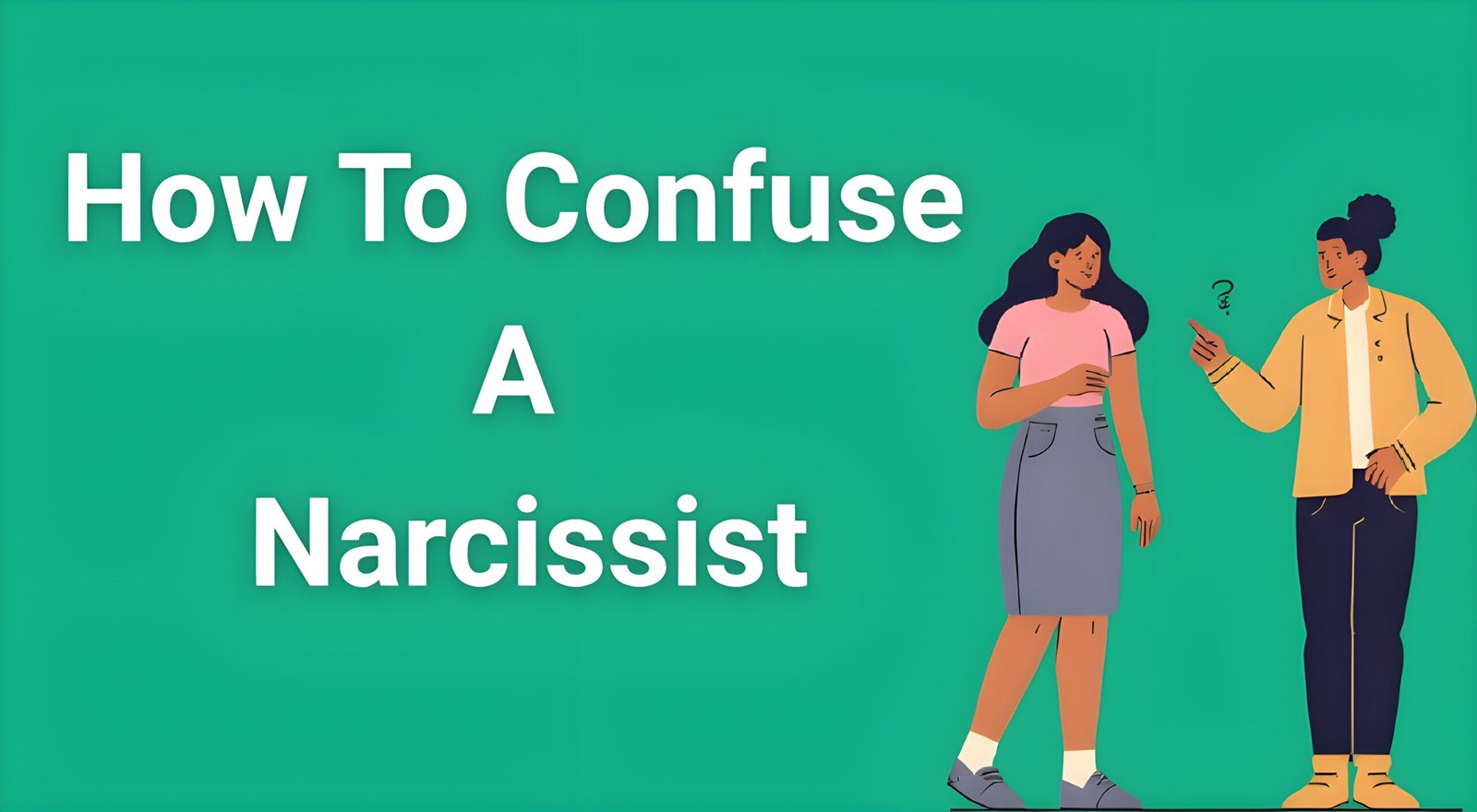 Person standing confidently while confused narcissist looks bewildered in background