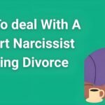 Person reviewing divorce documents with protective legal strategies for dealing with covert narcissist during divorce proceedings