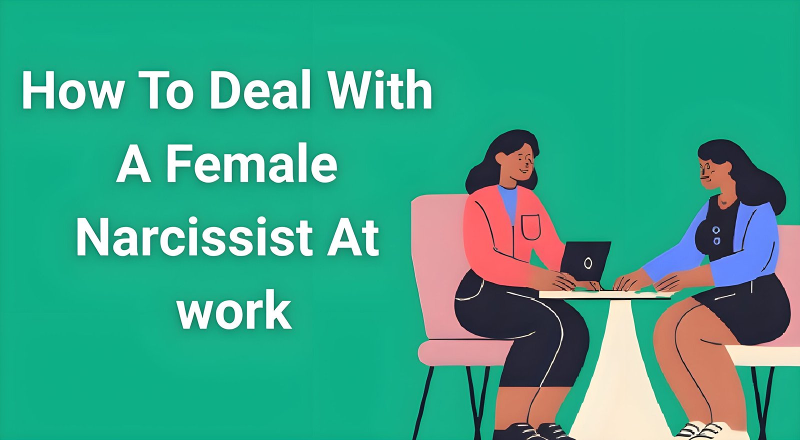 Professional woman setting boundaries with difficult female coworker in modern office setting