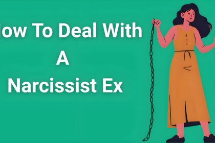 Woman breaking free from chains representing how to deal with a narcissist ex and overcome trauma bonding