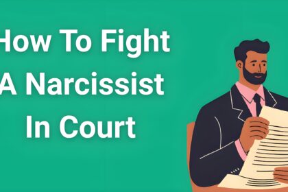 Person reviewing legal documents with lawyer to fight narcissist in court proceedings