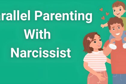 Parallel parenting with a narcissist - Father protecting children showing healthy family bonds despite high-conflict co-parenting