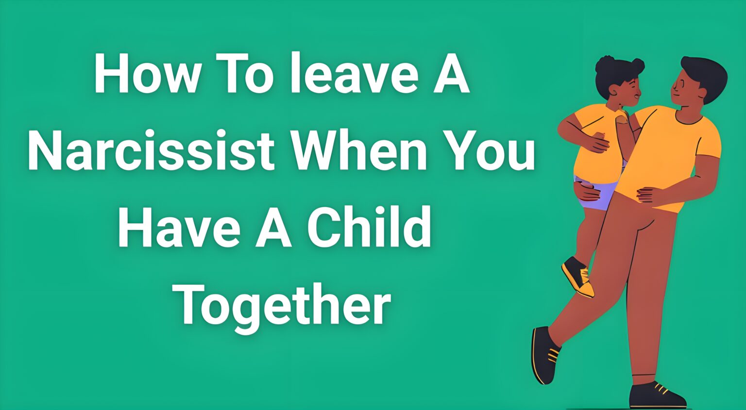 Parent protectively holding child while walking away from toxic relationship toward safety and freedom