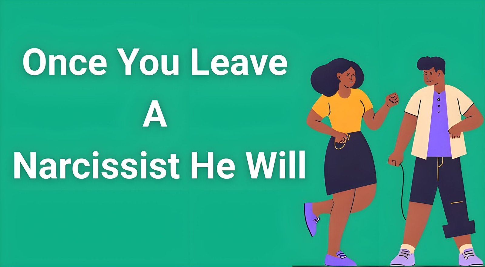 Woman walking away from toxic relationship while narcissistic partner exhibits controlling behaviors - what happens when you leave a narcissist