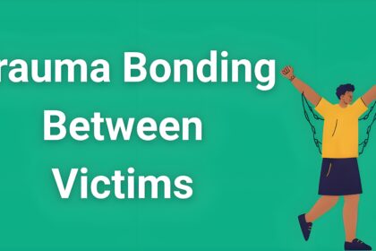 Person breaking free from invisible chains representing trauma bonding between victims recovery journey