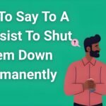 Person confidently speaking to manipulative individual, demonstrating how to shut down a narcissist permanently with key phrases