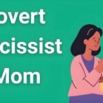 Daughter looking confused and distressed while mother appears caring but manipulative in background, illustrating covert narcissistic behavior
