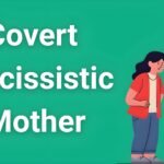 Woman looking confused and distressed while older woman gestures manipulatively in background representing covert narcissistic mother behavior