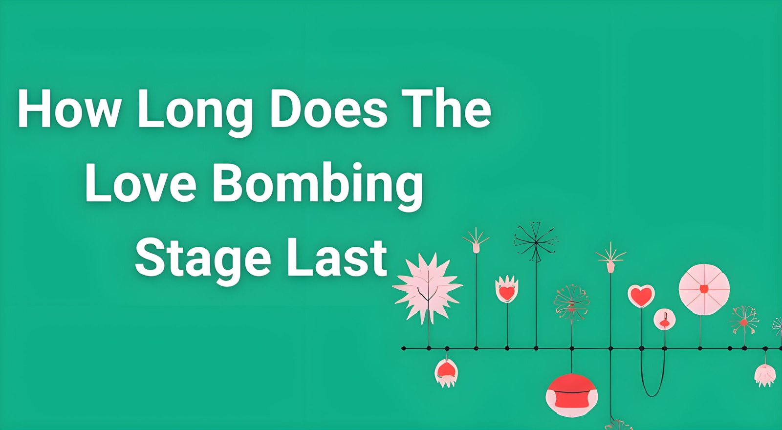 Timeline infographic showing love bombing duration stages from idealization to devaluation in narcissistic relationships