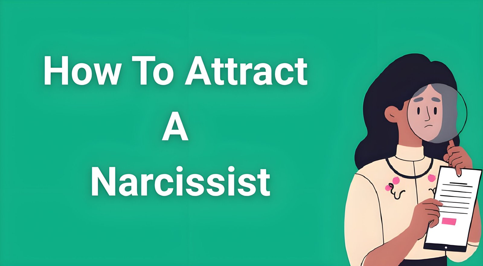 Person looking confused with magnifying glass showing narcissistic traits attraction patterns