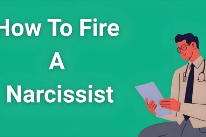 Business manager reviewing termination documents while protecting against narcissistic employee retaliation and legal consequences