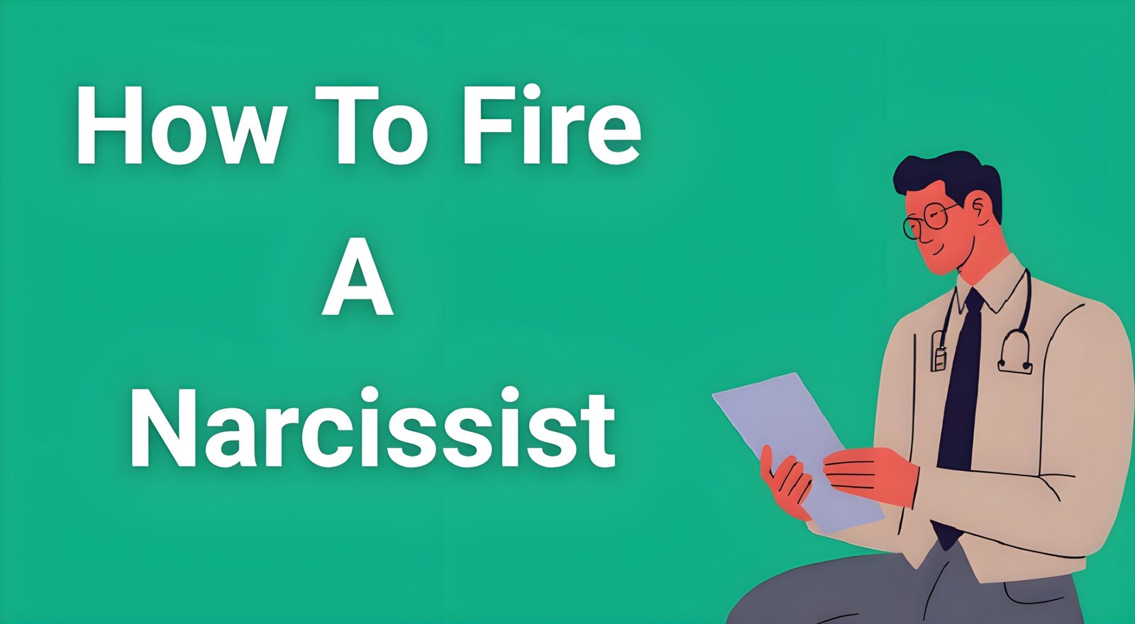 Business manager reviewing termination documents while protecting against narcissistic employee retaliation and legal consequences