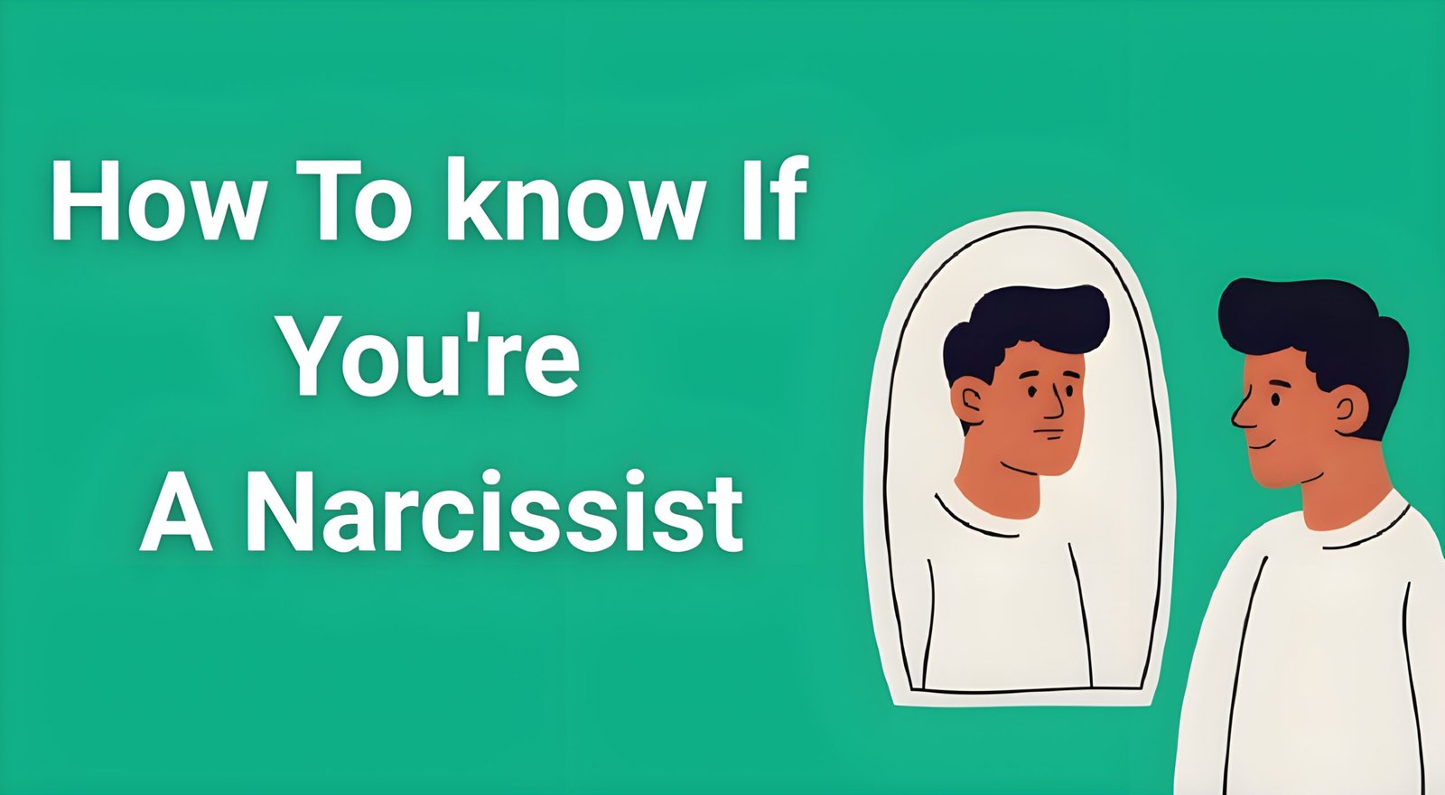 Person looking in mirror reflecting on narcissistic behavior vs healthy confidence - self-assessment guide