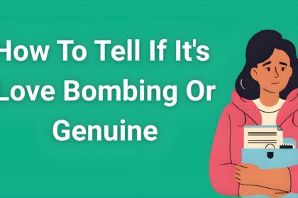 Woman looking confused while receiving excessive texts and gifts, illustrating how to tell if it's love bombing or genuine romantic interest