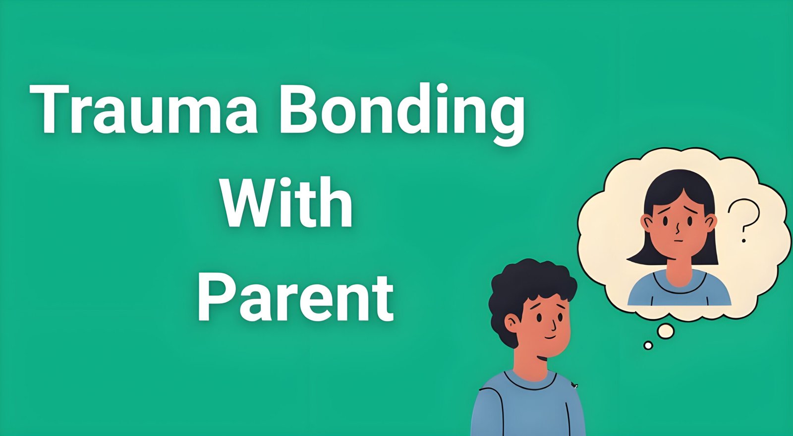 Adult child looking conflicted while thinking about trauma bonding with parent, representing the internal struggle of breaking free from toxic family patterns
