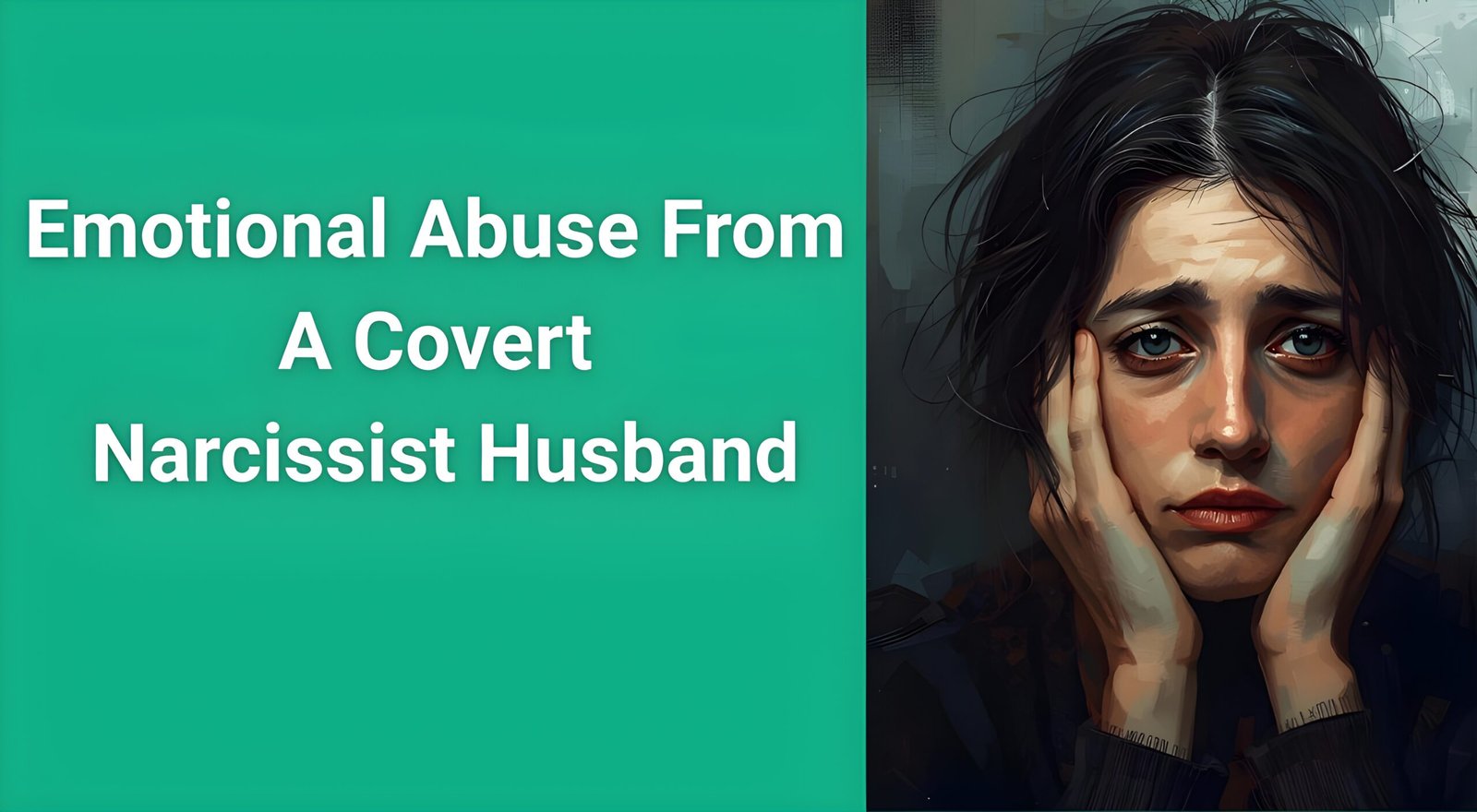 Woman looking sad contemplating emotional abuse signs from covert narcissist husband
