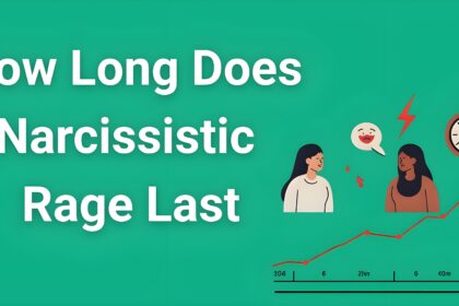 Person experiencing narcissistic rage episode duration timeline showing phases from trigger to resolution with clock showing time progression