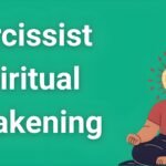 Person meditating with dark and light spiritual energy representing narcissist spiritual awakening transformation