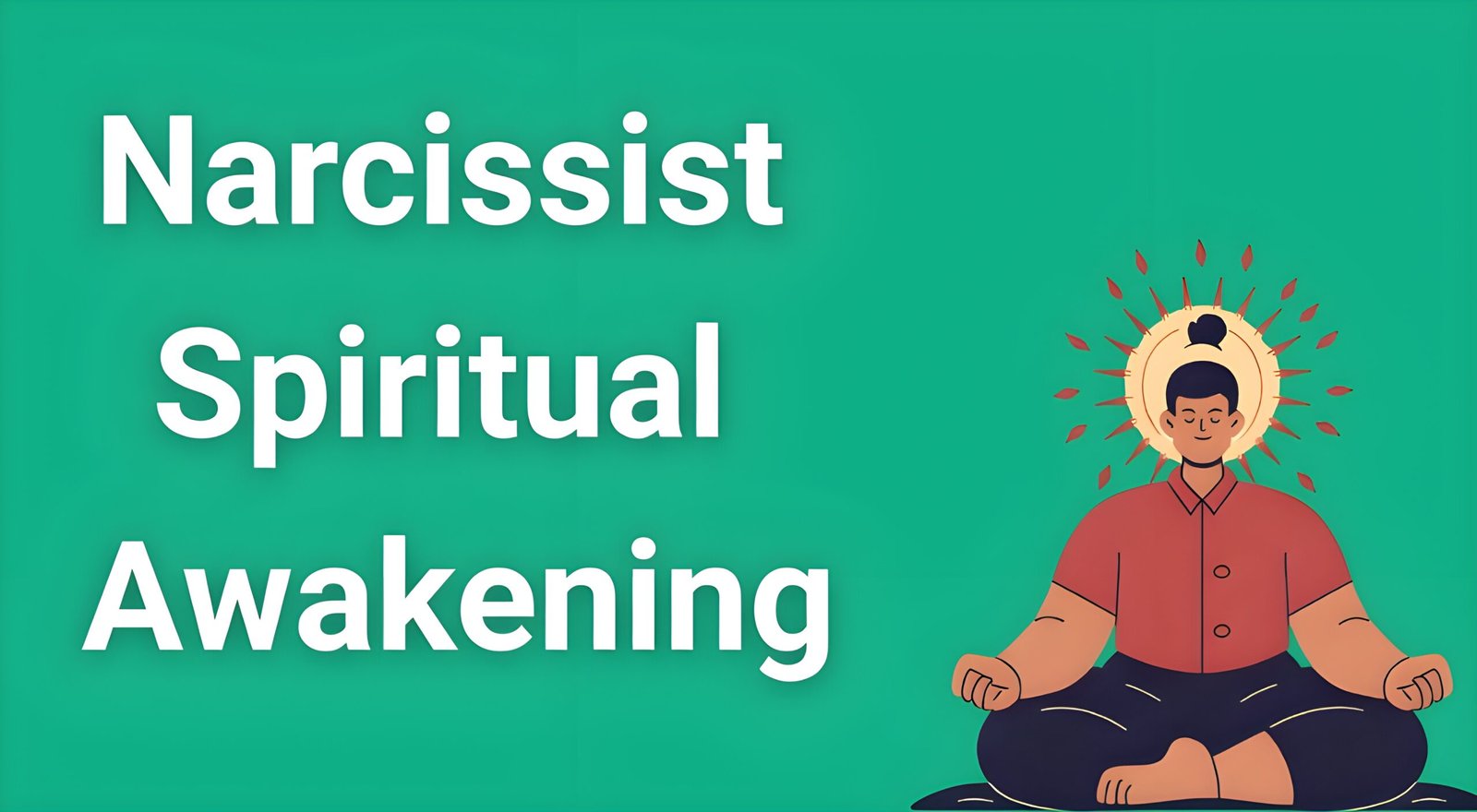 Person meditating with dark and light spiritual energy representing narcissist spiritual awakening transformation