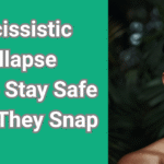 Person with shattered mask representing narcissistic collapse and psychological breakdown in toxic relationships