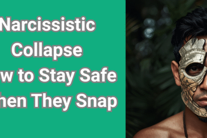 Person with shattered mask representing narcissistic collapse and psychological breakdown in toxic relationships
