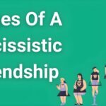 Stages of a narcissistic friendship showing progression from idealization to destruction with warning signs