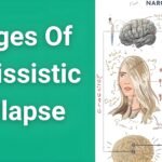 Seven stages of narcissistic collapse diagram showing progression from trigger event to final breakdown