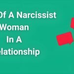 Woman looking thoughtful with overlapping transparent red flags representing narcissistic behavior traits and warning signs in relationships