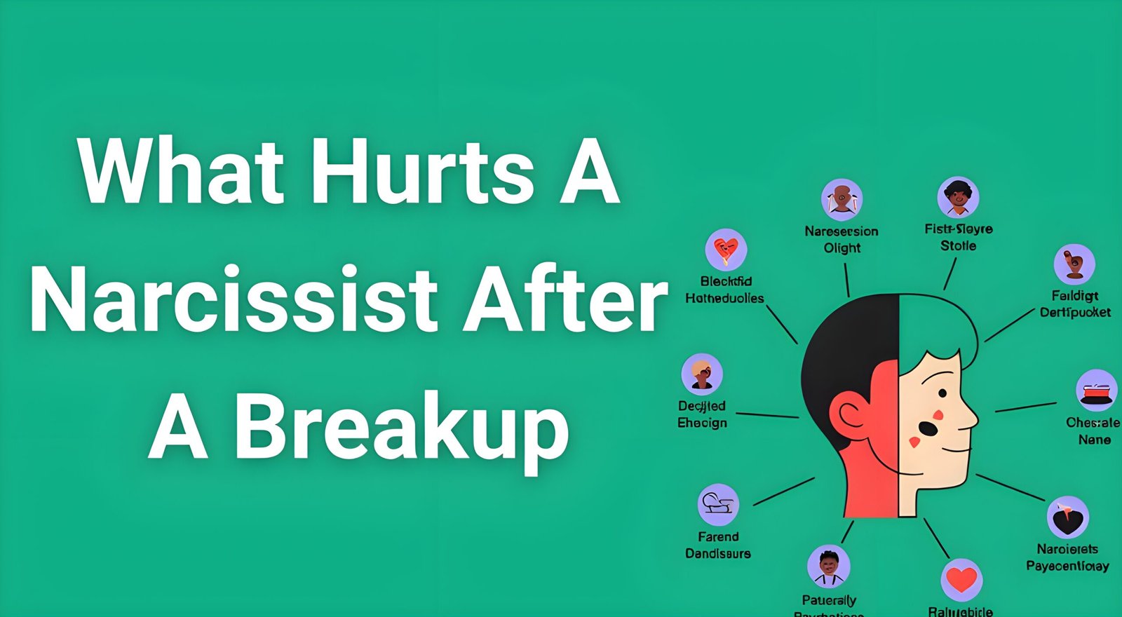 Infographic showing 8 psychological factors that hurt narcissists after breakups with expert insights for abuse survivors