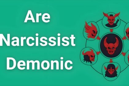 Narcissist demonic spirits manifesting through toxic abuse - spiritual warfare illustration showing 7 evil forces behind narcissistic behavior