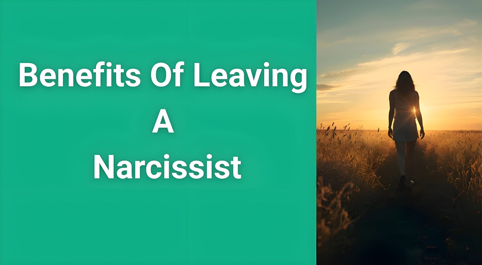 Woman walking away from shadow figure representing the benefits of leaving a narcissist and embracing freedom