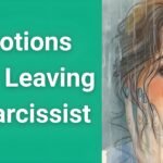 Woman experiencing mixed emotions after leaving narcissistic relationship, showing stages of recovery and healing