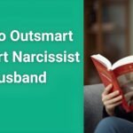 Woman reading survival guide on how to outsmart a covert narcissist husband with confidence and protection strategies