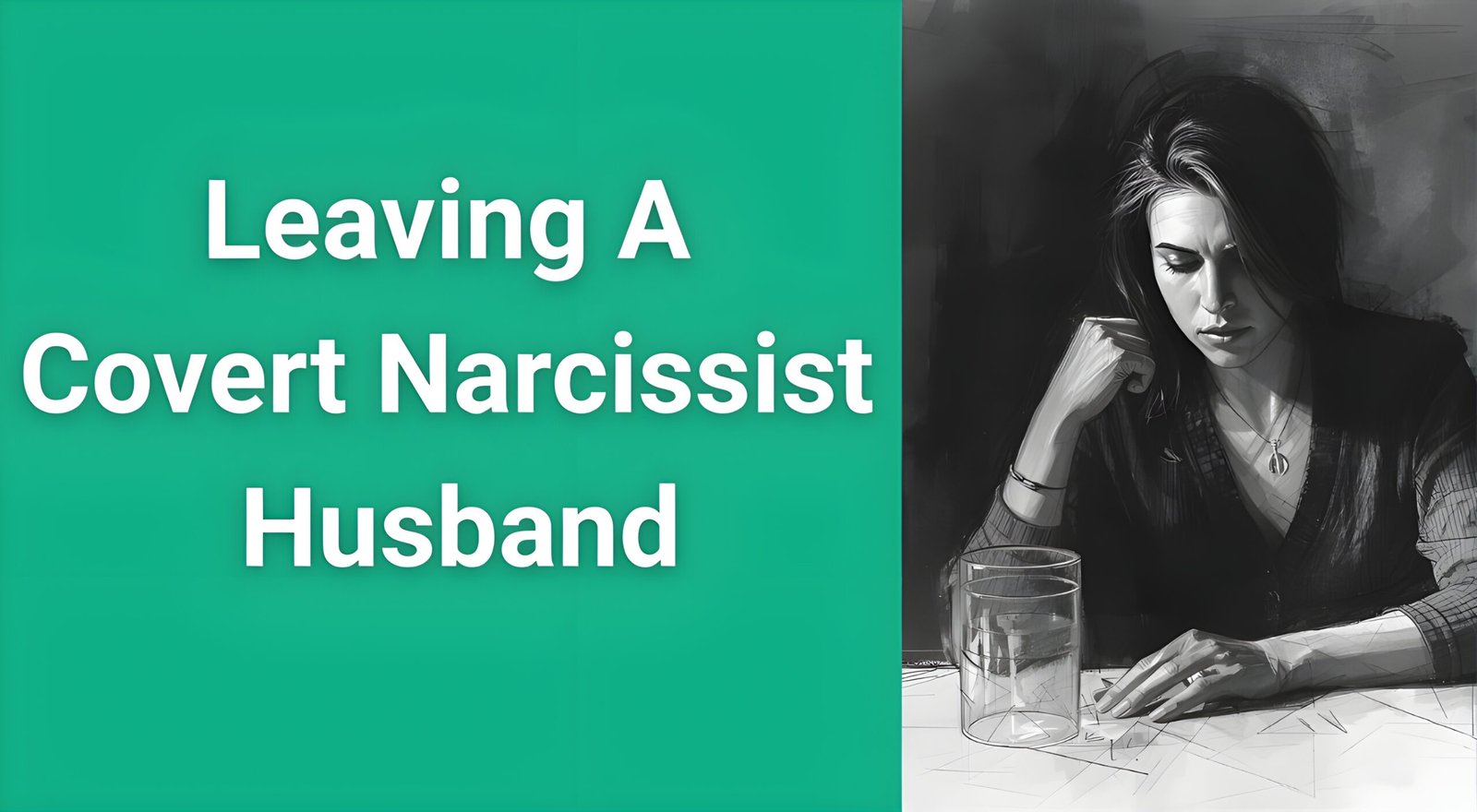 Woman planning her escape from covert narcissist husband while feeling empowered and safe