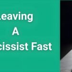 Person walking away from dark shadow toward bright doorway symbolizing leaving narcissistic relationship fast and safely