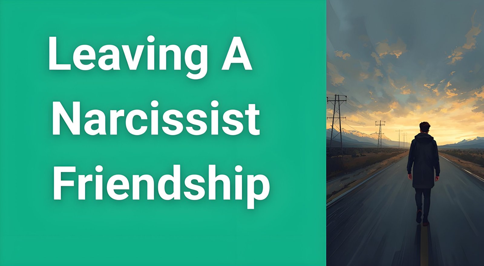 Person walking away from toxic friendship, leaving narcissist friendship behind for mental health and freedom