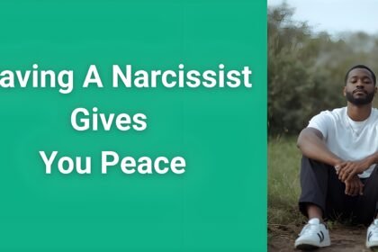 Person sitting peacefully in nature after leaving a narcissist, representing the freedom and tranquility that comes from escaping toxic relationships