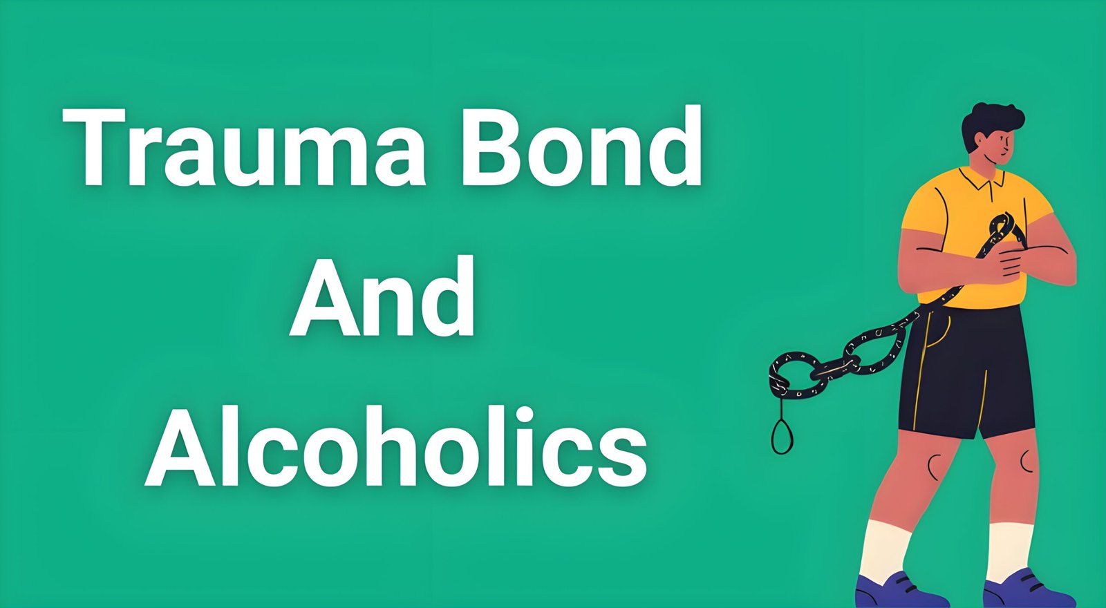 Person breaking chains representing freedom from trauma bond with alcoholic partner, showing emotional liberation and recovery