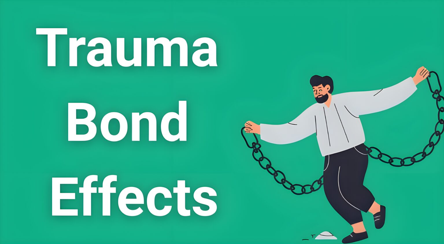 Person breaking free from invisible chains representing trauma bond effects recovery and healing journey