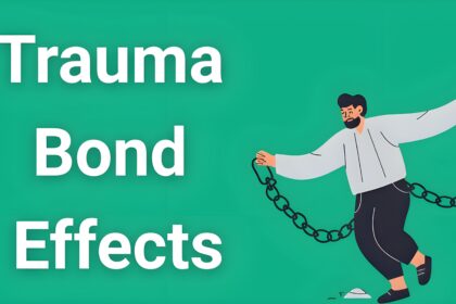 Person breaking free from invisible chains representing trauma bond effects recovery and healing journey