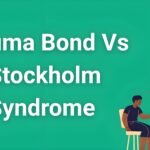 Illustration showing the psychological differences between trauma bonding and Stockholm syndrome in abusive relationships