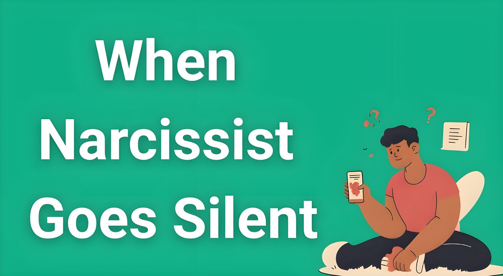 Person sitting alone looking confused while phone shows no messages, representing when narcissist goes silent treatment manipulation