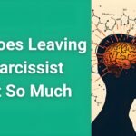 Brain chemistry illustration showing trauma bonding effects when leaving a narcissist