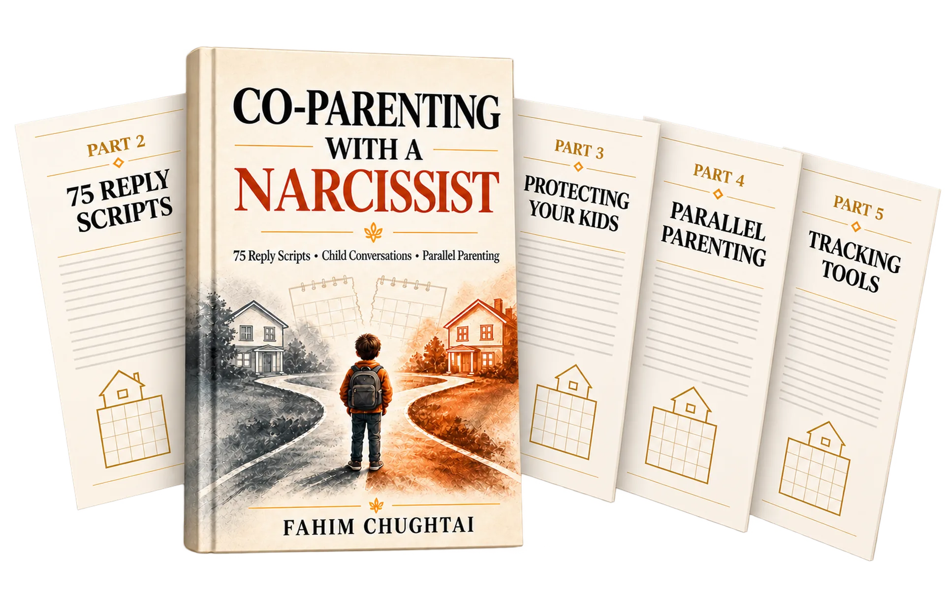 Co-Parenting With a Narcissist book with interior samples from Parts 2 through 5