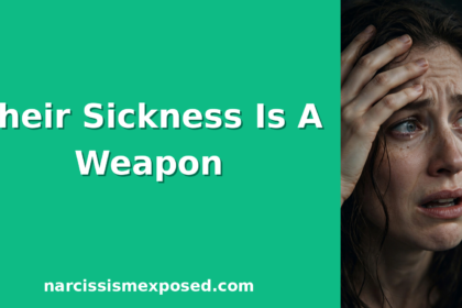 Photorealistic portrait of a distressed woman clutching her forehead, illustrating how a narcissist acts when they are sick by weaponizing illness for sympathy and control.