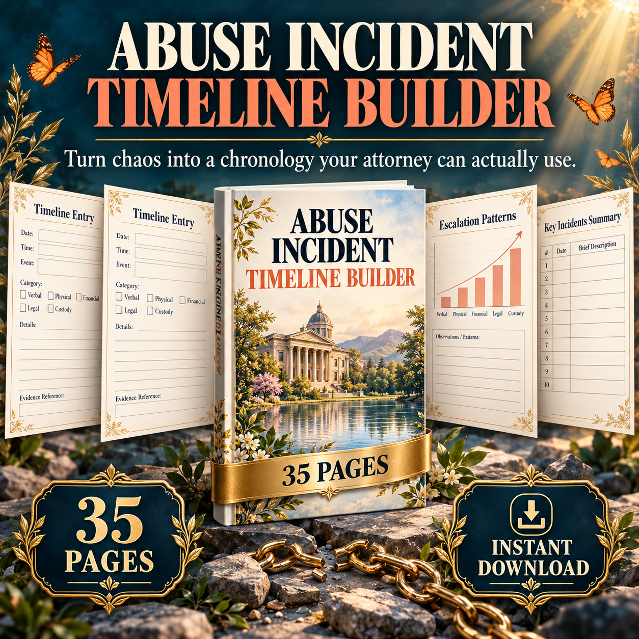 Abuse incident timeline builder — turn chaos into an attorney-ready chronology